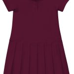 Girls Pique Polo Dress in Burgundy