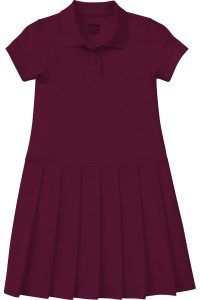 Preschool Pique Polo Dress in Burgundy