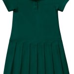 Girls Pique Polo Dress in Hunter Green