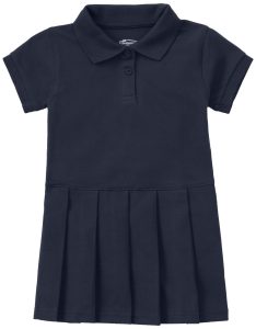 Preschool Pique Polo Dress in Dark Navy