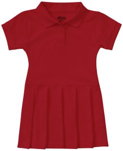 Preschool Pique Polo Dress in Red