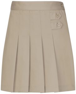 Girls Stretch Pleated Tab Scooter (Khaki)