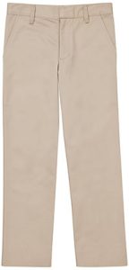 Boys Flat Front Long Pant in Khaki