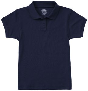 Girls Short SleeveFitted Interlock Polo (DARK NAVY)