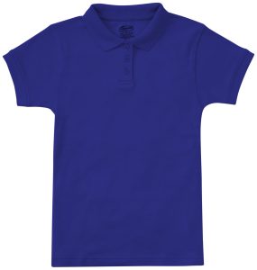 Girls Short Sleeve Fitted Interlock Polo (ROYAL BLUE)