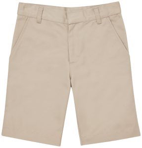 Girls Flat Front Short in Khaki