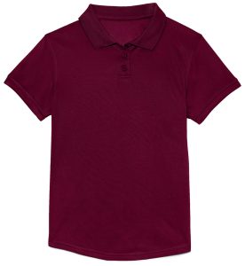Girls Moisture-Wicking Fem Fit Polo (BURGUNDY)