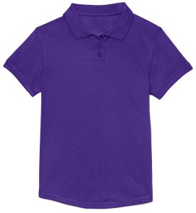Girls Moisture-Wicking Fem Fit Polo (DARK PURPLE)
