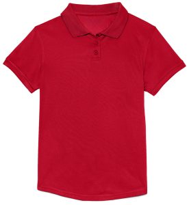 Girls Moisture-Wicking Fem Fit Polo (RED)