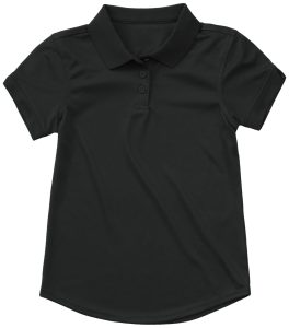 Girls Moisture-Wicking Fem Fit Polo (BLACK)