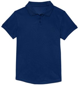 Girls Moisture-Wicking Fem Fit Polo (NAVY)