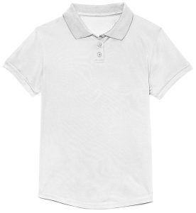 Girls Moisture-Wicking Fem Fit Polo (WHITE)