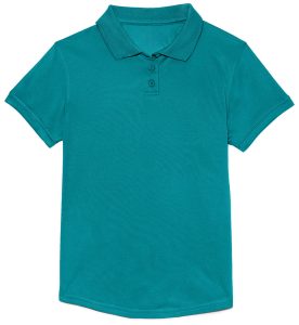 Girls Moisture-Wicking Fem Fit Polo (TEAL)