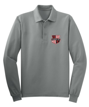Long Sleeve Pique Polo (GREY) (GRADES K6-8) KENWOOD K8 SCHOOL UNIFORMS