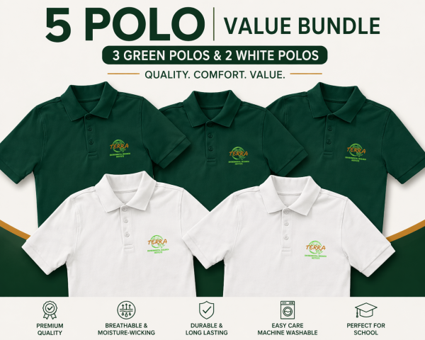 Short Sleeve COMBO Special Pique Polo (WHI) TERRA UNIFORMS