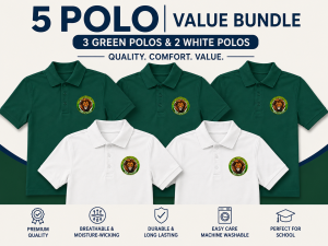 5 DRI-FIT Short Sleeve Polo COMBO Special ROYAL GREEN ELEMENTARY SCHOOL UNIFORMS